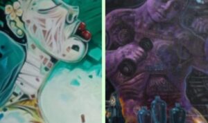 Karya lukis Sumantri Hotsu dan Tamar Saraseh pada pameran di Kota Sumenep. Foto: Indomaritim.com/R. Fadjri