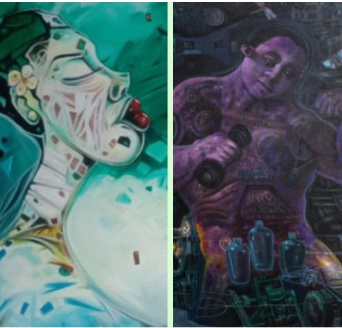 sumenep2 Karya lukis Sumantri Hotsu dan Tamar Saraseh pada pameran di Kota Sumenep. Foto: Indomaritim.com/R. Fadjri