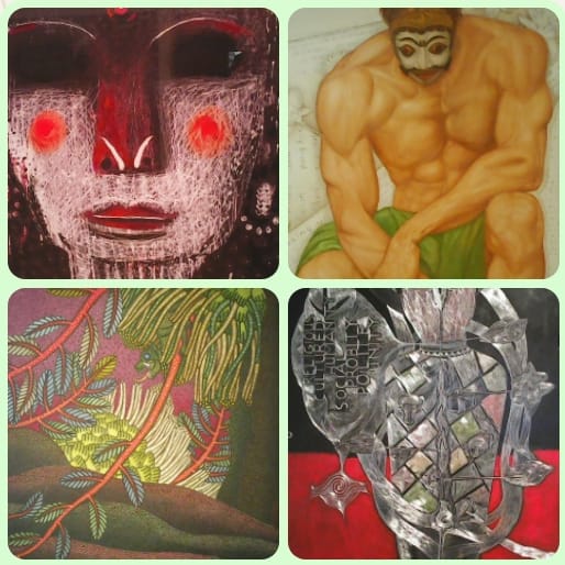 Karya seni dari empat perupa senior yang menggelar pameran bersama di Rumas DAS Yogyakarta, 21 Juni – 21 Juli 2025. Foto: Indomaritim..com/R. Fadjri