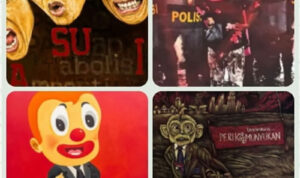 Sejumlah karya seni rupa pada pameran di Bentara Budaya Yogyakarta. Foto: dialoguejakarta.com/Raihul Fadjri