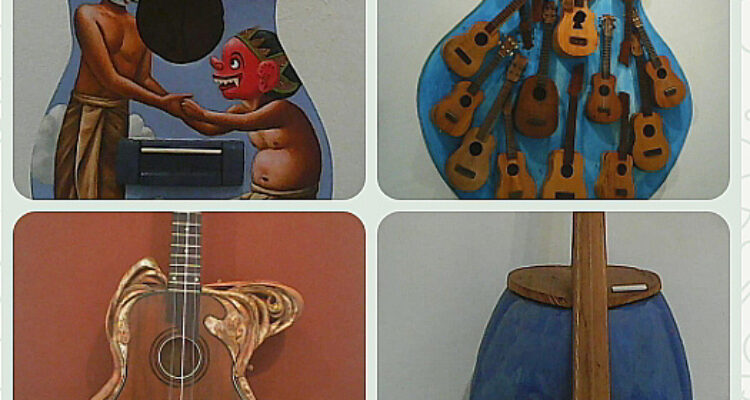 Alat musik kencrung pada pameran bertajuk Lazuardi. Foto: indomaritim.com/ Raihul Fadjri