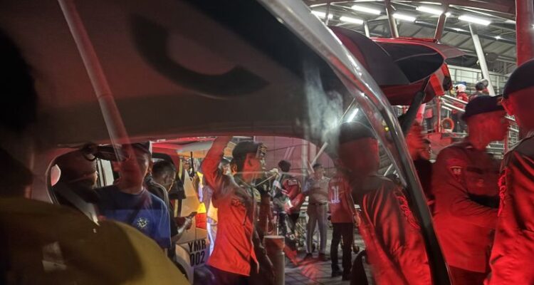 Suasana di lokasi tabrakan KA. Foto: Indomaritim.com