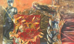 Salah satu karya perupa Teguh Paino yang dipamerkan. Foto: indomaritim.com/RF