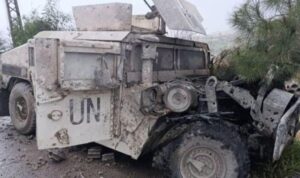 Kondisi Kendaraan Taktis Indobatt dalam insiden di Bani Hayyan, Lebanon Selatan (30/3/2026). Foto: Indomaritim.com/Ist