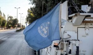 Bendera PBB di kendaraan taktis UNIFIL. Foto: Indomaritim/Ist Bendera PBB di kendaraan taktis UNIFIL. Foto: Indomaritim/Ist