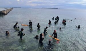 Pelatihan selam bagi pemula di Pulau Pramuka. Foto Antara