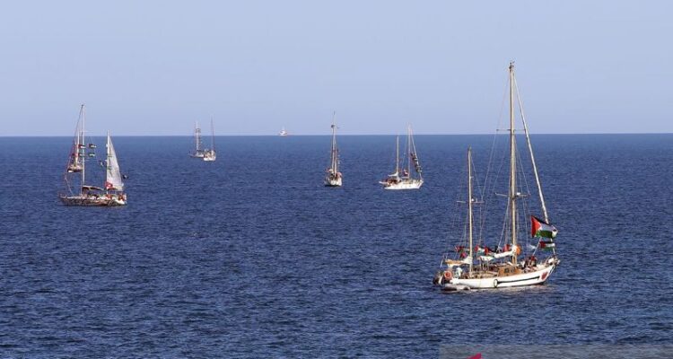 Kapal Global Sumud Flotilla. Foto Antara