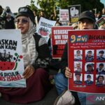 Aksi solidaritas penculikan WNI oleh Israel. Foto Antara