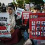 Aksi solidaritas penculikan WNI oleh Israel. Foto Antara