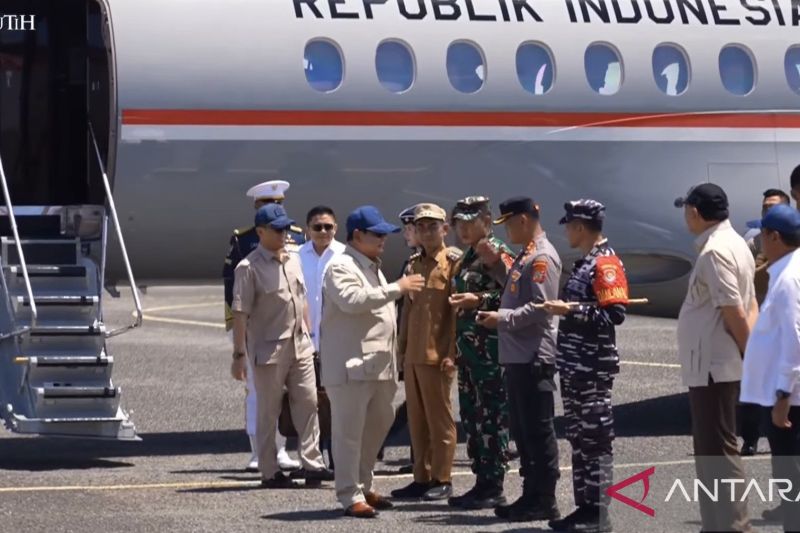 Presiden tiba di Pulau Miangas di Sulut usai hadiri KTT ASEAN, Sabtu. Foto Antara
