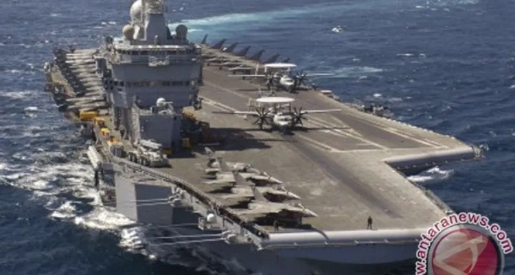 Kapal induk Prancis, Charles de Gaulle. Foto Antara