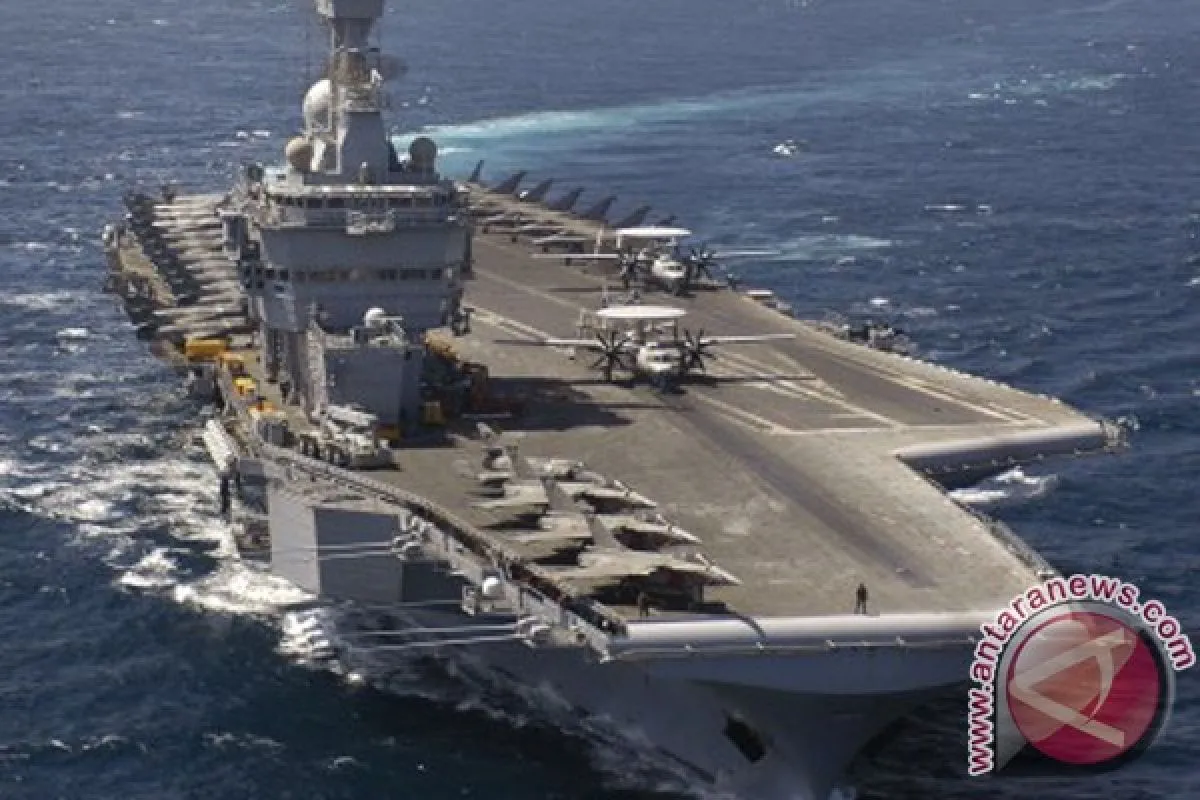Kapal induk Prancis, Charles de Gaulle. Foto Antara