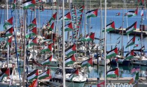 Kapal Global Sumud Flotilla. Foto Antara