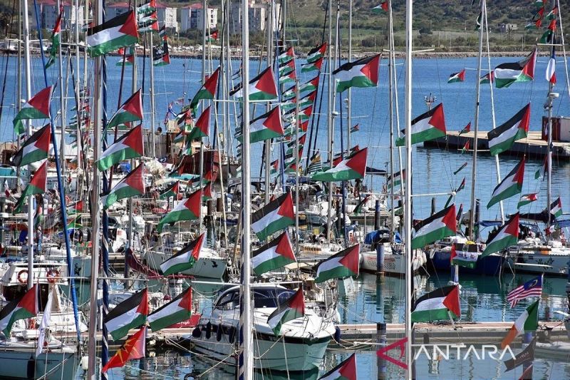 Kapal Global Sumud Flotilla. Foto Antara