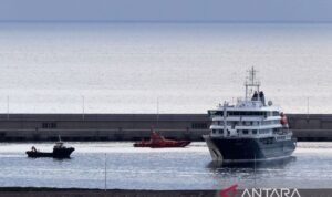 Kapal MV Hondius yang terkontaminasi hantavirus. Foto Antara