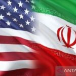Ilustrasi bendera AS-Iran. Foto Antara