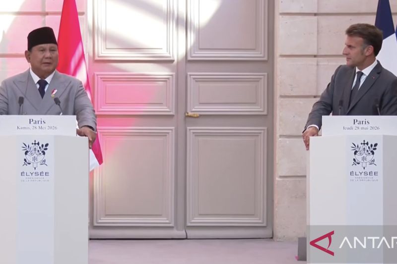 President Prabowo Subianto and French President Emmanuel Macron at the Elysee Palace. Antara Photo