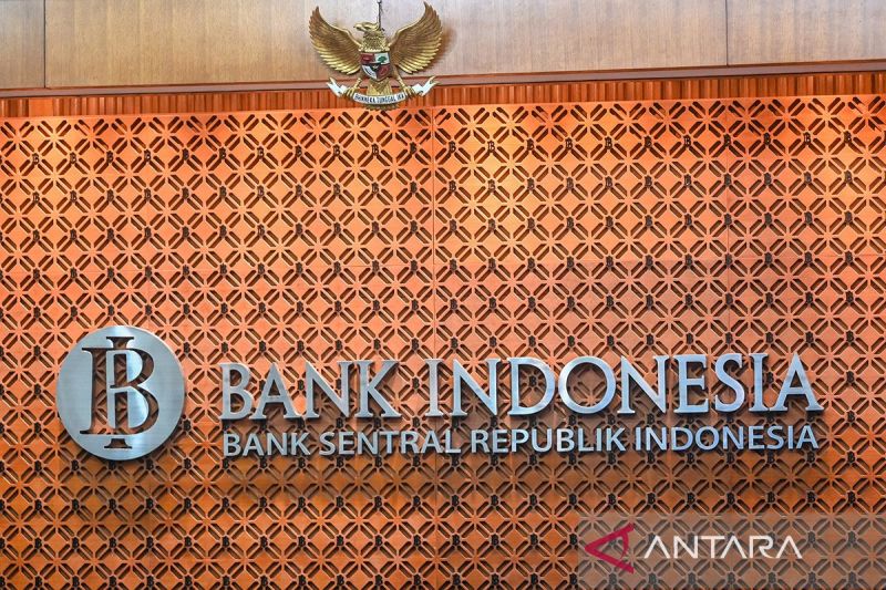 Bank Indonesia (BI) logo in Jakarta. Foto Antara