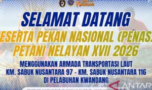 Kantor UPP Kelas III Kwandang Gorontalo Utara, Provinsi Gorontalo memastikan kesiapan menyambut kedatangan 85 orang peserta PENAS KTNA XVII Tahun 2026 melalui Pelabuhan Nusantara tersebut, menumpang KM Sabuk Nusantara 97 dari Kalimantan Utara, dengan rencana kedatangan pada 19 Juni 2026 pukul 06.00 Wita. Foto Antara Kantor UPP Kelas III Kwandang Gorontalo Utara, Provinsi Gorontalo memastikan kesiapan menyambut kedatangan 85 orang peserta PENAS KTNA XVII Tahun 2026 melalui Pelabuhan Nusantara tersebut, menumpang KM Sabuk Nusantara 97 dari Kalimantan Utara, dengan rencana kedatangan pada 19 Juni 2026 pukul 06.00 Wita. Foto Antara