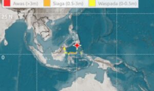 Senin 08 Juni 2026 pukul 06.37.42 WIB wilayah Pantai Selatan Mindanao, Filipina diguncang gempa tektonik. Hasil analisis BMKG menunjukkan gempa bumi ini memiliki parameter update dengan magnitudo M7,7. Episenter gempa bumi terletak pada koordinat 5,80° LU ; 125,14° BT, atau tepatnya berlokasi di laut pada jarak 244 kilometer arah barat laut Pulau Karatung, Sulawesi Utara pada kedalaman 47 kilometer. Foto Antara Senin 08 Juni 2026 pukul 06.37.42 WIB wilayah Pantai Selatan Mindanao, Filipina diguncang gempa tektonik. Hasil analisis BMKG menunjukkan gempa bumi ini memiliki parameter update dengan magnitudo M7,7. Episenter gempa bumi terletak pada koordinat 5,80° LU ; 125,14° BT, atau tepatnya berlokasi di laut pada jarak 244 kilometer arah barat laut Pulau Karatung, Sulawesi Utara pada kedalaman 47 kilometer. Foto Antara