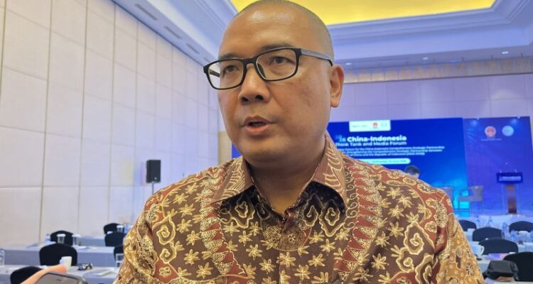 Director General of Asia, Pacific and Africa at the Foreign Affairs Ministry Santo Darmosumarto speaking to the press following the 2026 China-Indonesia Media and Think Tank Forum in Jakarta, Wednesday (June 24, 2026). Antara Photo