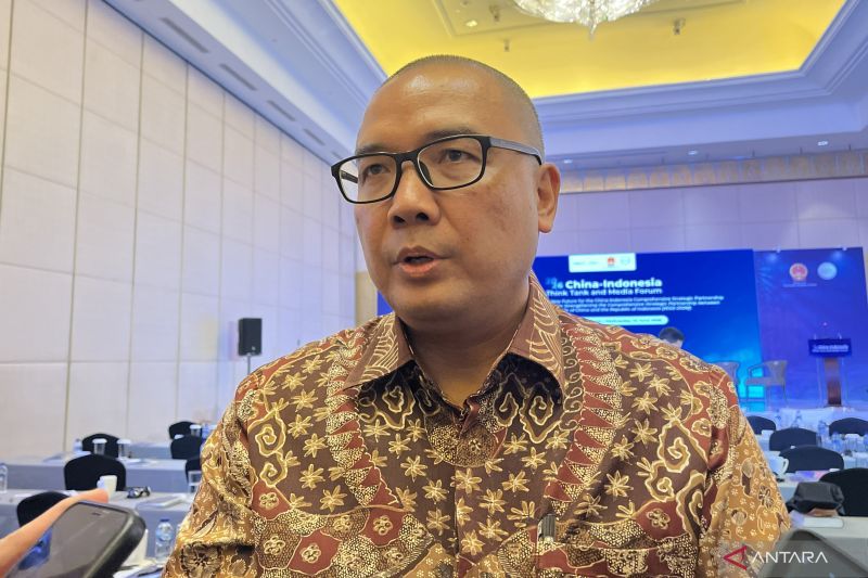 Director General of Asia, Pacific and Africa at the Foreign Affairs Ministry Santo Darmosumarto speaking to the press following the 2026 China-Indonesia Media and Think Tank Forum in Jakarta, Wednesday (June 24, 2026). Antara Photo