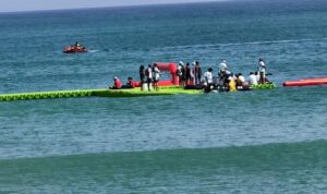 Hari pertama kejuaraan renang perairan terbuka Asia ke-12 mempertandingkan nomor lima kilometer putra dan putri di pesisir InterContinental Jimbaran, Kabupaten Badung, Bali, Sabtu (13/6/2026). Foto Antara
