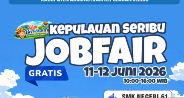 Pemerintah Kabupaten Kepulauan Seribu melalui Suku Dinas Tenaga Kerja, Transmigrasi dan Energi (Nakertransgi) menggelar bursa kerja (Job Fair) Kepulauan Seribu Tahun 2026. Foto Antara