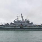 Kapal induk Giuseppe Garibaldi yang akan dibeli TNI AL. Foto: Indomaritim.com/Ist