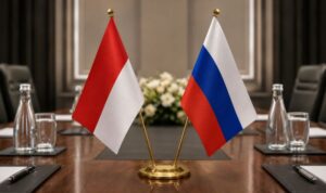 iIlustrasi AI - Bendera nasional RI dan Rusia. Foto Antara Ilustrasi AI - Bendera nasional RI dan Rusia. Foto Antara