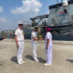 The Deputy Commander of Kodaeral III, Brigadier General (Mar) Dian Suryansah, welcomed the Commanding Officer of HMS Tamar, Commander TS Lindsey who was accompanied by the British Defence Attaché to Indonesia, Captain Paul Matthews, RN. HMS Tamar is making a four-day port visit to Jakarta from Wednesday, 17 June 2026. Indomaritim Photo/Haresti