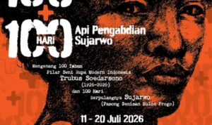 Poster 100 Tahun Trubus Soedarsono. Foto: Indomaritim.com/Fadjri
