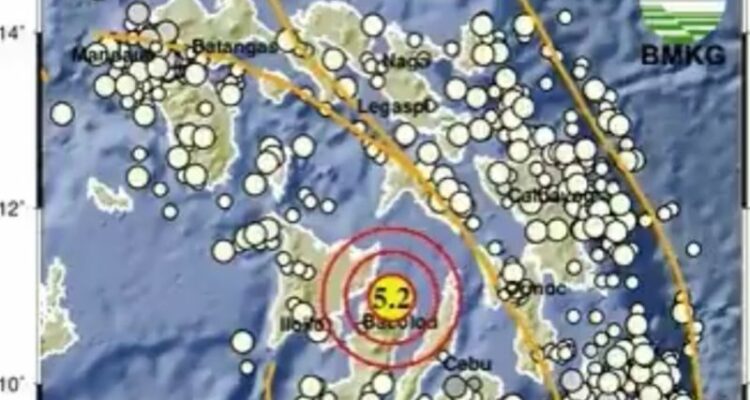 Titik gempa di barat laut Tahuna, Kepulauan Sangihe, Sulawesi Utara pada Rabu (29/7/2026). Sumber infografis: Antara