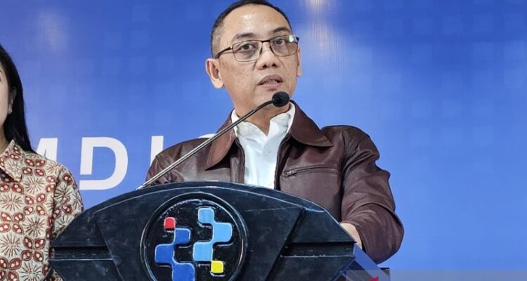 Director General of Digital Space Oversight at the Ministry of Communication and Digital Affairs, Alexander Sabar, during a press conference at the headquarters of the Ministry of Communication and Digital Affairs in Jakarta on Monday (June 29, 2026). Antara Photo
