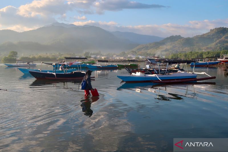 Ilustrasi - Seorang nelayan berjalan menuju perahu di Desa Labuhan Alas, Kecamatan Alas, Kabupaten Sumbawa, Nusa Tenggara Barat, Selasa (7/7/2026). Foto Antara Ilustrasi - Seorang nelayan berjalan menuju perahu di Desa Labuhan Alas, Kecamatan Alas, Kabupaten Sumbawa, Nusa Tenggara Barat, Selasa (7/7/2026). Foto Antara