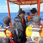 Tim SAR gabungan tengah melaksanakan operasi pencarian seorang nahkoda speedboat yang tenggelam di perairan Teluk Tomini, Minggu (26/7/2026). Sumber foto: Antara