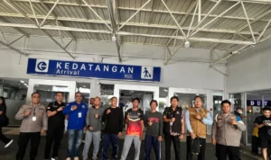Pemulangan empat nelayan dari Pelabuhan Stulang Laut Johor Bahru ke Tanjungpinang Kepri, didampingi oleh KJRI Johor Bahru. Foto Antara