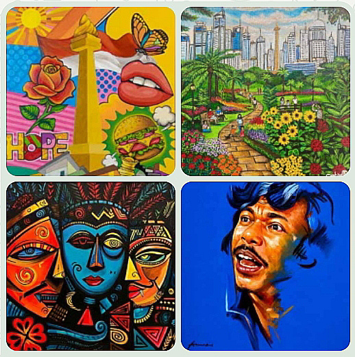 Sejumlah karya pada pameran Semau Gue. Foto Indomaritim.com/dokumentasi Perupa Jakarta Raya