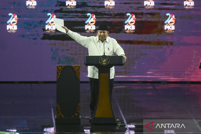 President Prabowo delivers his address at the 28th anniversary of the National Awakening Party (PKB) in Jakarta on Thursday (July 23, 2026). Photo Source: Antara President Prabowo delivers his address at the 28th anniversary of the National Awakening Party (PKB) in Jakarta on Thursday (July 23, 2026). Photo Source: Antara
