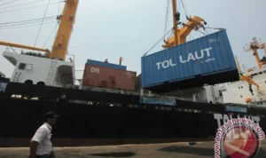 Ilustari - Kesibukan di pelabuhan Tol Laut. Sumber foto: Antara