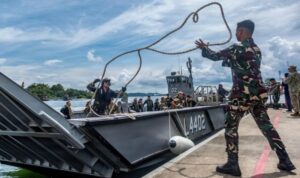 The Australian Navy's HMAS Choules was in Indonesia from July 20 to Aug. 1 to take part in Pacific Partnership 2026. Photo Source: Antara News Agency