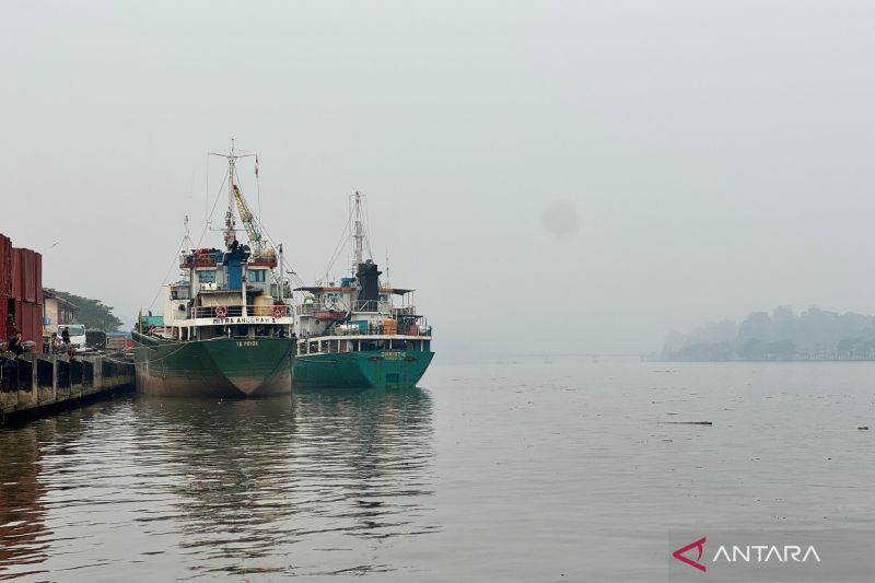 Ilustrasi: Jarak pandang di Sungai Kayan, Tanjung Selor, Kabupaten Bulungan, Kalimantan Utara, Senin (31/8/2026) mulai berkurang karena diselimuti kabut asap akibat karhutla. Sumber foto: Antara