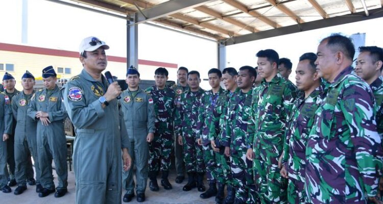 Indonesia's Air Force Chief of Staff Air Chief Marshal Mohamad Tonny Harjono meets Indonesian Air Force personnel during Exercise Pitch Black 2026 in Australia on Aug. 3, 2026. Photo Source: Antara News Agency