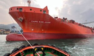 Pelabuhan Panjang menjadi area sandarnya MV Cape San Juan di Lampung untuk mendukung pelaksanaan latihan militer gabungan bersama (Latgabma) Super Garuda Shield 2026. Sumber foto: Antara