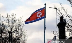 Ilustrasi - Bendera nasional Korea Utara. Sumber foto: Antara Ilustrasi - Bendera nasional Korea Utara. Sumber foto: Antara
