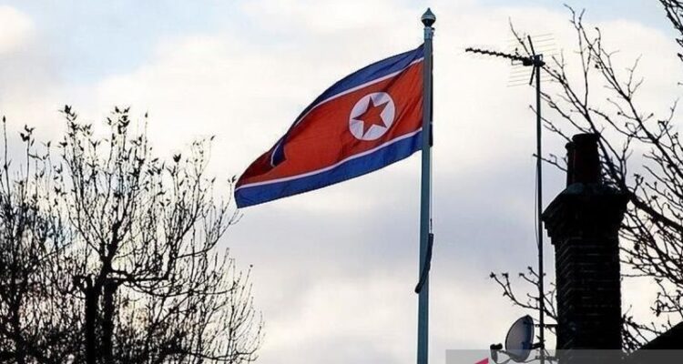 Ilustrasi - Bendera nasional Korea Utara. Sumber foto: Antara