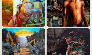 Beberapa karya seni tentang Kand Dedi Mulyadi yang dipamerkan. Sumber Foto: Dok. Galeri Panyawangan Beberapa karya seni tentang Kang Dedi Mulyadi yang dipamerkan. Sumber Foto: Dok. Galeri Panyawangan