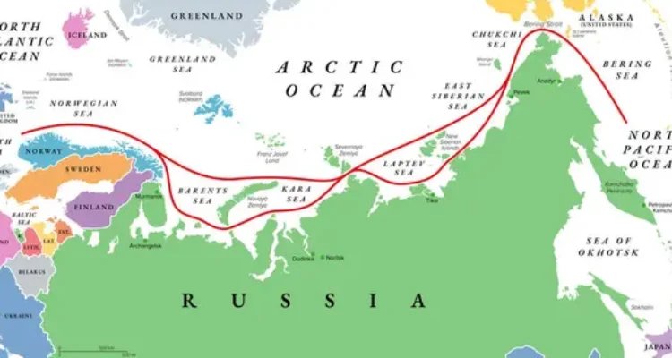 Peta Arktik Rusia. Sumber foto: indomaritim.com/Ist