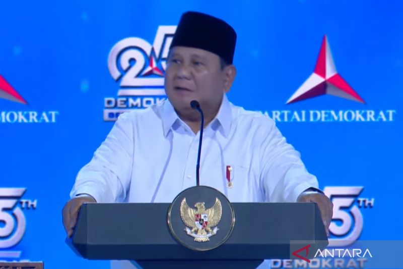 Tangkapan layar - Presiden Prabowo Subianto memberikan pidato dalam perayaan HUT ke-25 Partai Demokrat di Indonesia Arena, Jakarta, Rabu (9/9/2026). (ANTARA/YouTube Partai Demokrat. Sumber foto: Antara Tangkapan layar - Presiden Prabowo Subianto memberikan pidato dalam perayaan HUT ke-25 Partai Demokrat di Indonesia Arena, Jakarta, Rabu (9/9/2026). (ANTARA/YouTube Partai Demokrat. Sumber foto: Antara