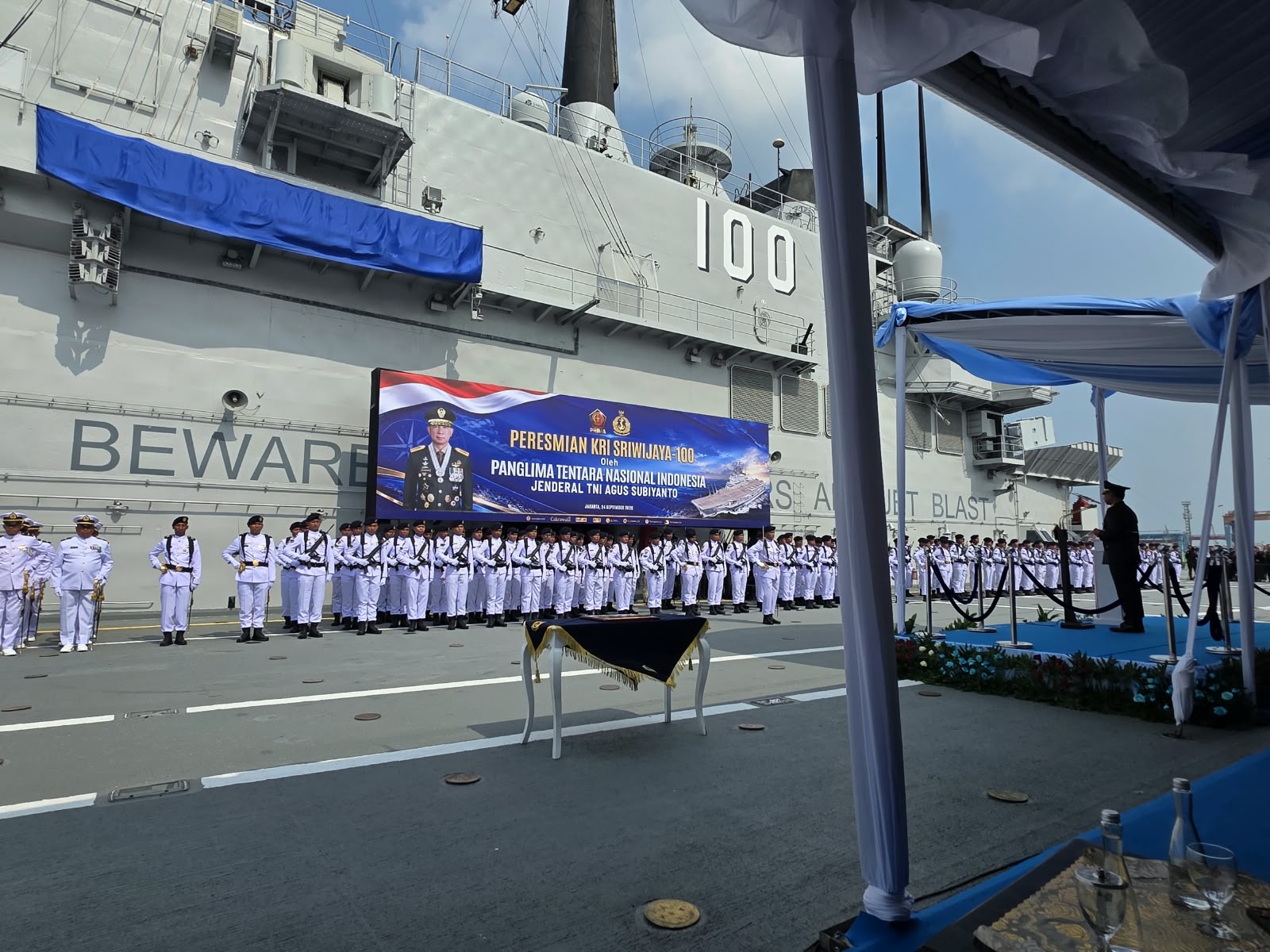 Peresmian KRI Sriwijaya-100 di Tanjung Priok, Kamis (24/9). Sumber foto: indomaritim.com/RR